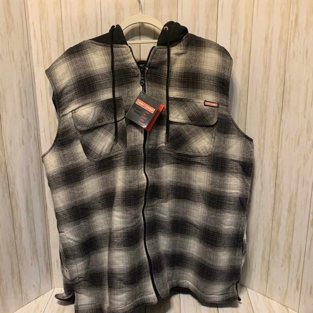 Craftsman Black Plaid XL Vest New with Tags